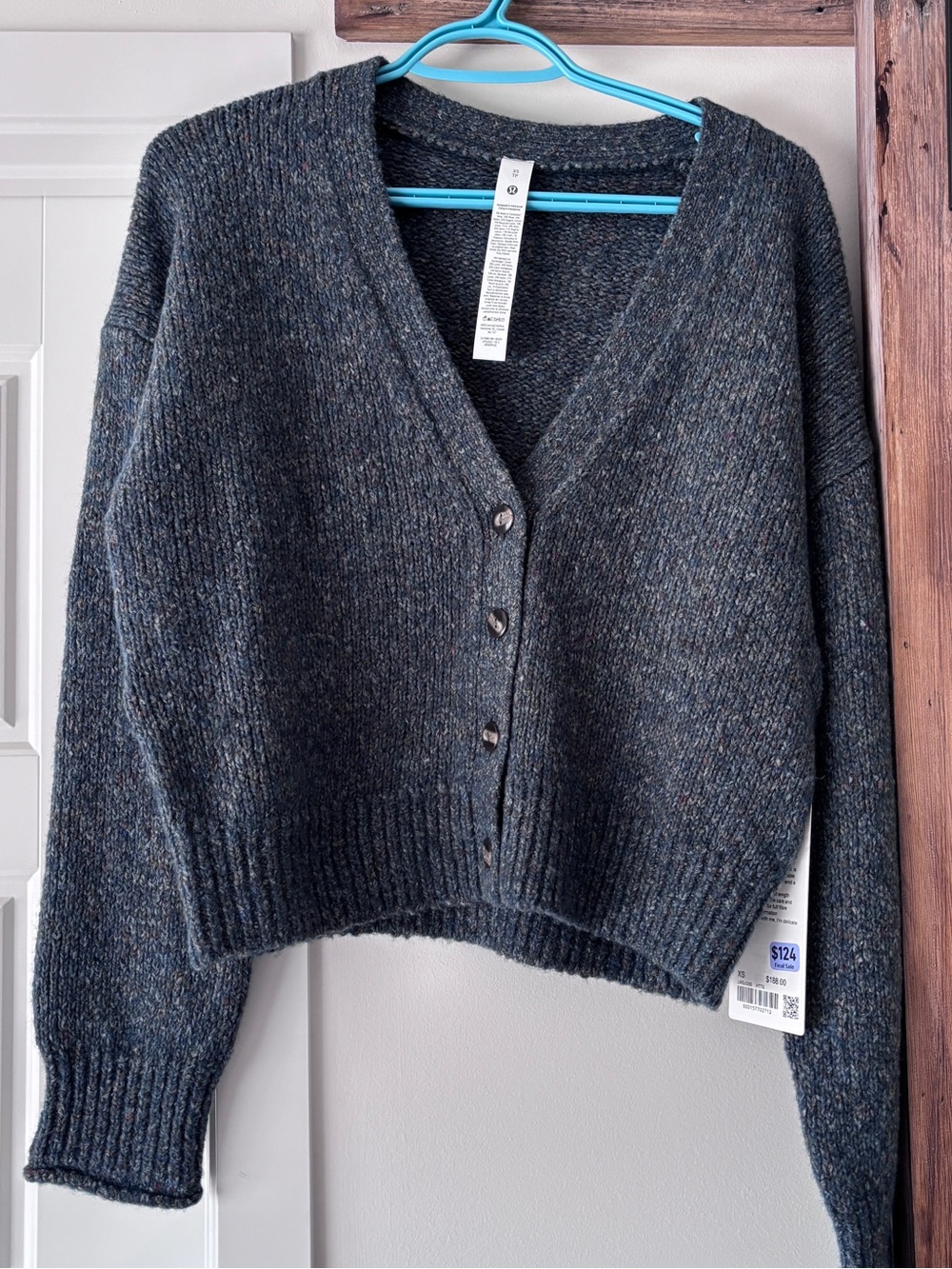 LULULEMON - Wool-Blend Button-
Up Cardigan - Heathered Teal Shadow